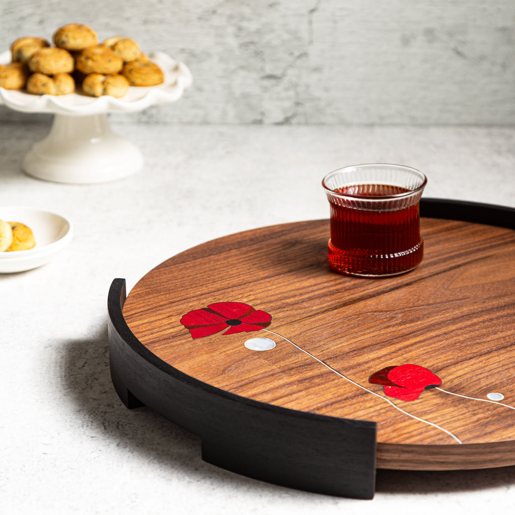 Red Poppy Tray
